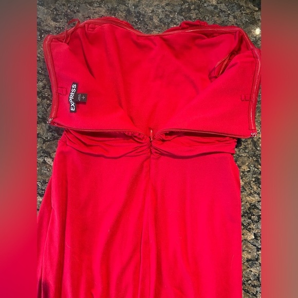 Express Strapless Red Dress Jersey cotton material- Size Small - Picture 4 of 8